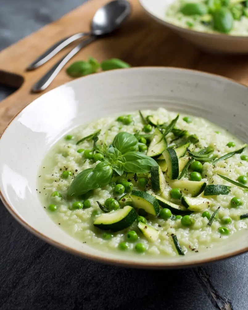 Zucchini (Courgette) Basil Soup 2 Recipe preparation image: Diced zucchini, chopped onion, garlic, and fresh basil displayed in bowls on a wooden countertop.