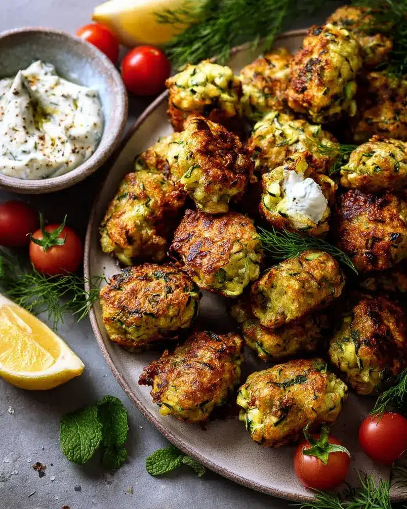 Greek Zucchini Tots (Mini Fritters)