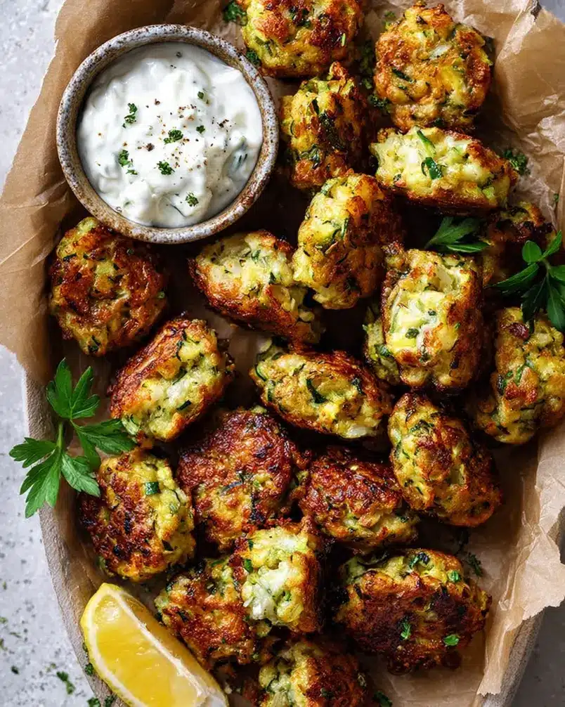 Greek Zucchini Tots (Mini Fritters) 3 Cooking process image